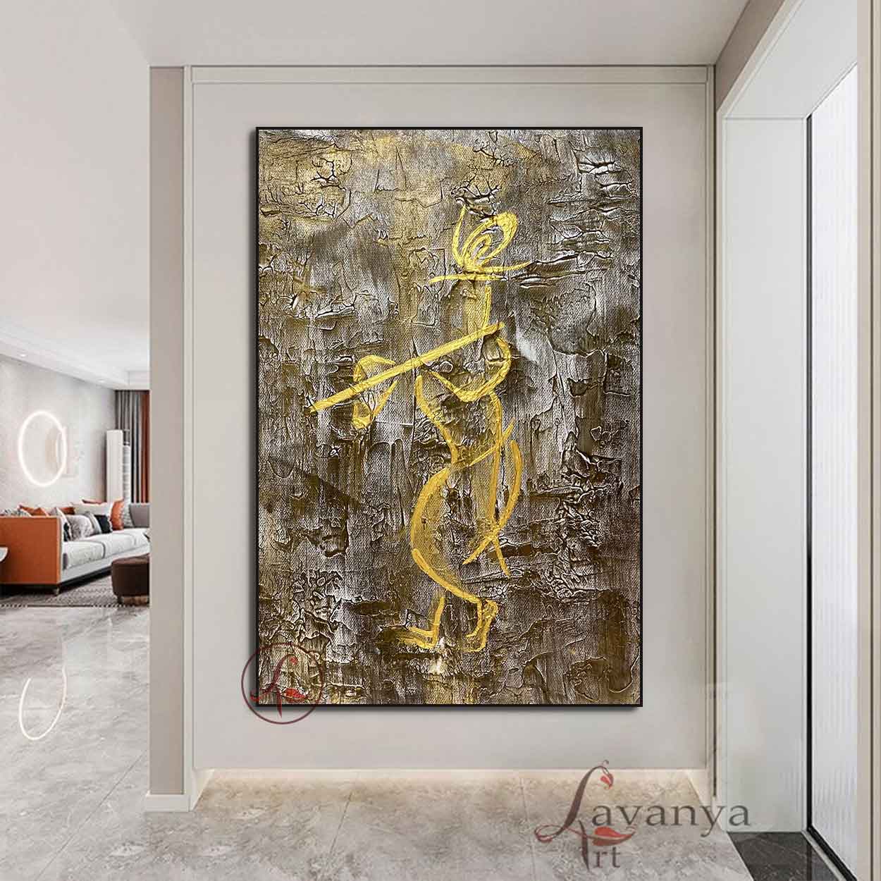 Radha Krishna Painting | Indian Modern Wall Art