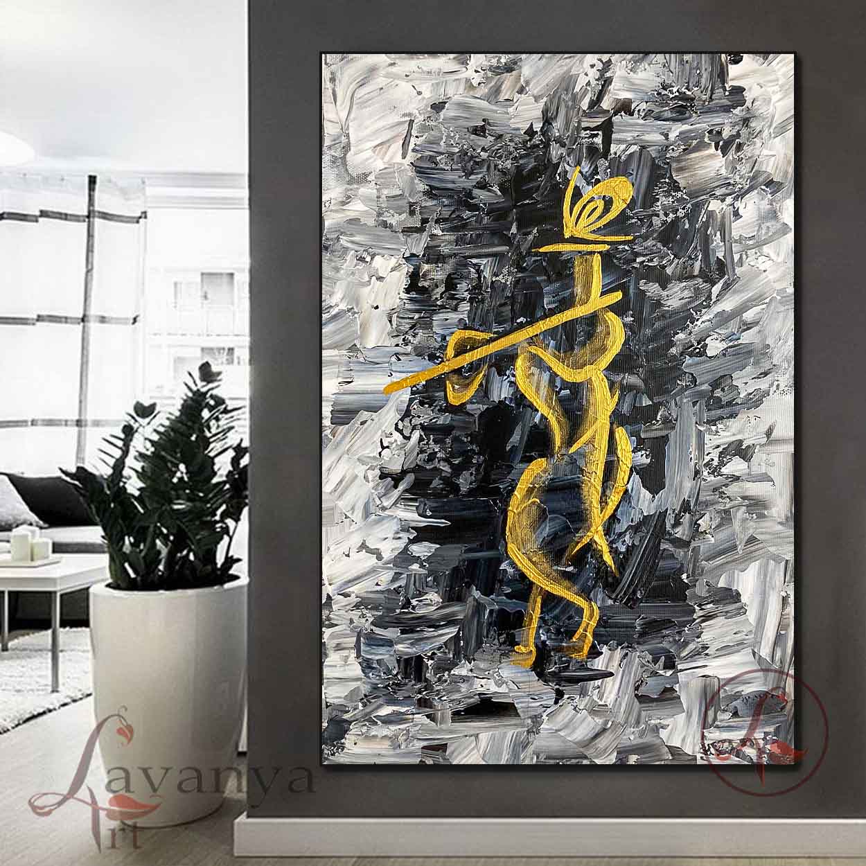Krishna Abstract Painting | Indian Contemporary Art