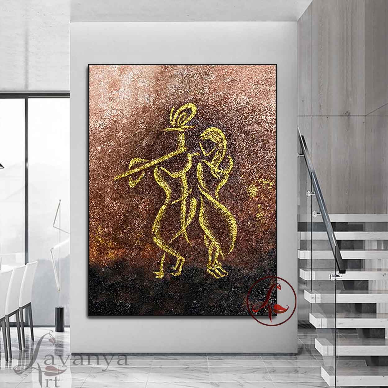 Original Krishna Painting |Abstract Indian Canvas Art