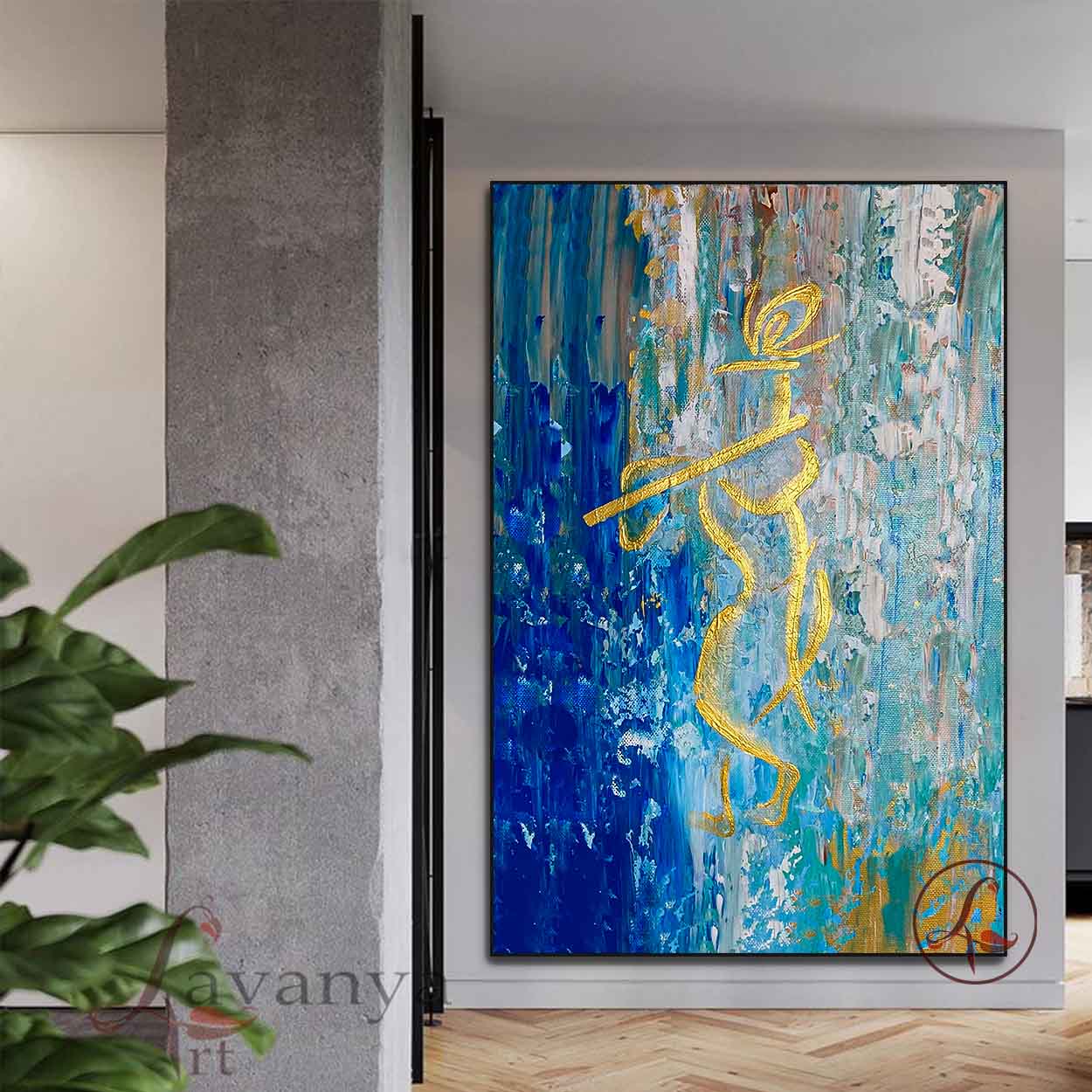 Krishna Modern Painting | Indian Spiritual Canvas Art