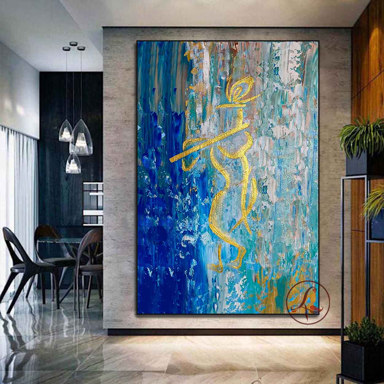 Krishna Modern Painting | Indian Spiritual Canvas Art