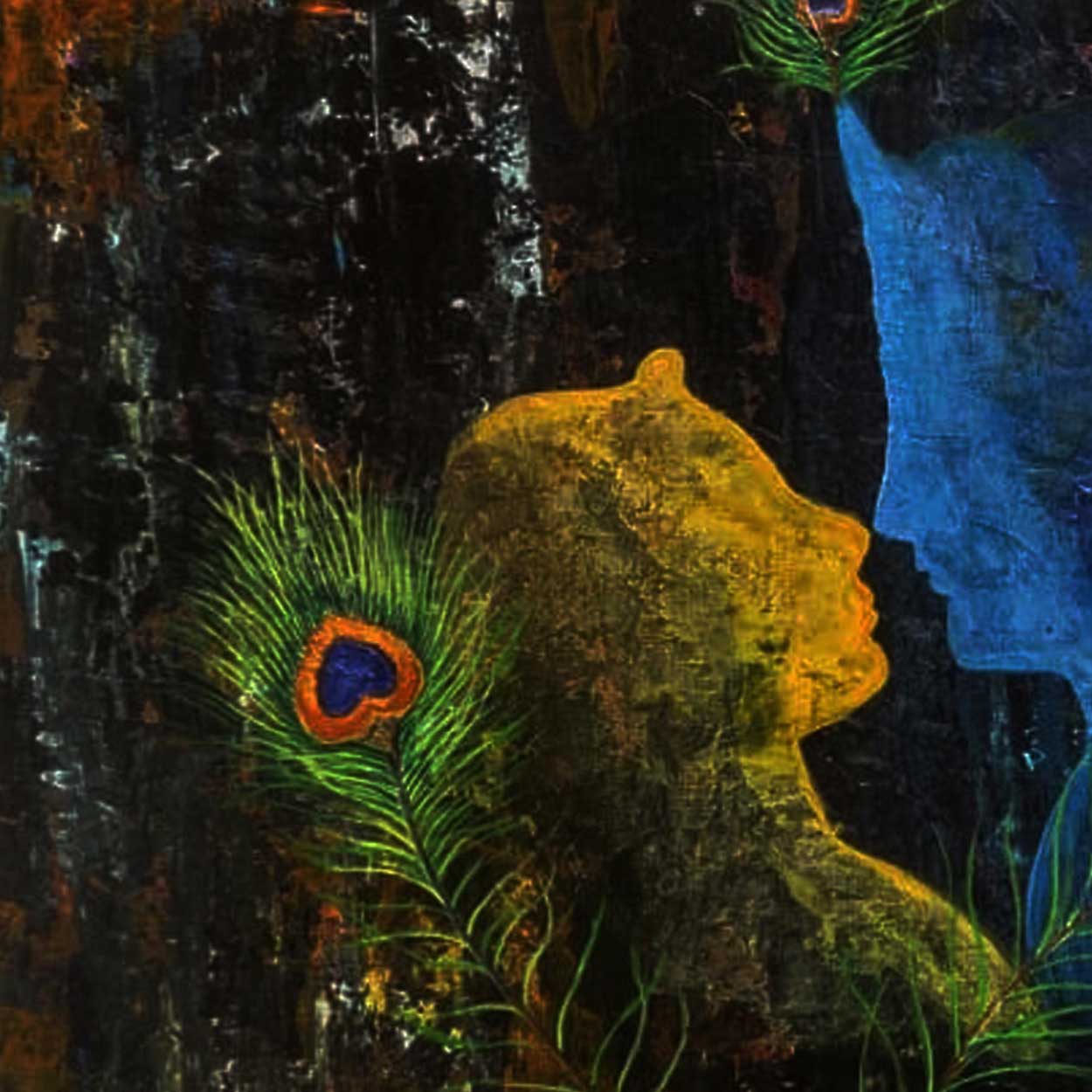 Radha Krishna Abstract Painting | Modern Indian Art