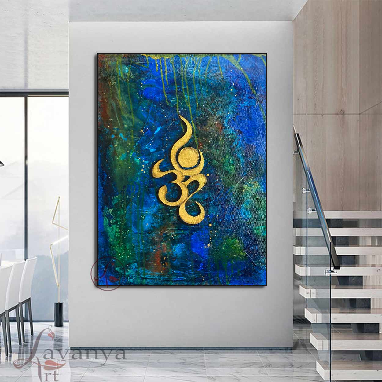 Om Canvas Painting | Abstract Indian Textured Wall Art