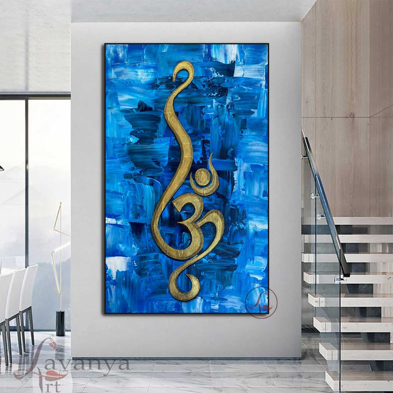 Abstract Om Painting | Handmade Indian Canvas Painting