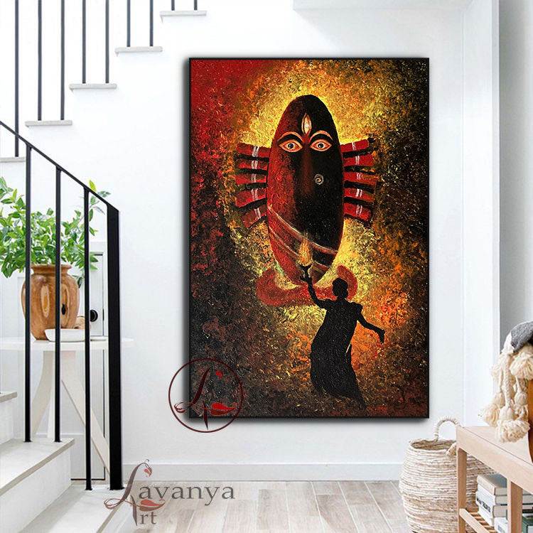 Own an original painting by Tejasvi Patel. Lavanya Art Studio offers authentic Indian art handcrafted for luxurious spiritual home decor.
