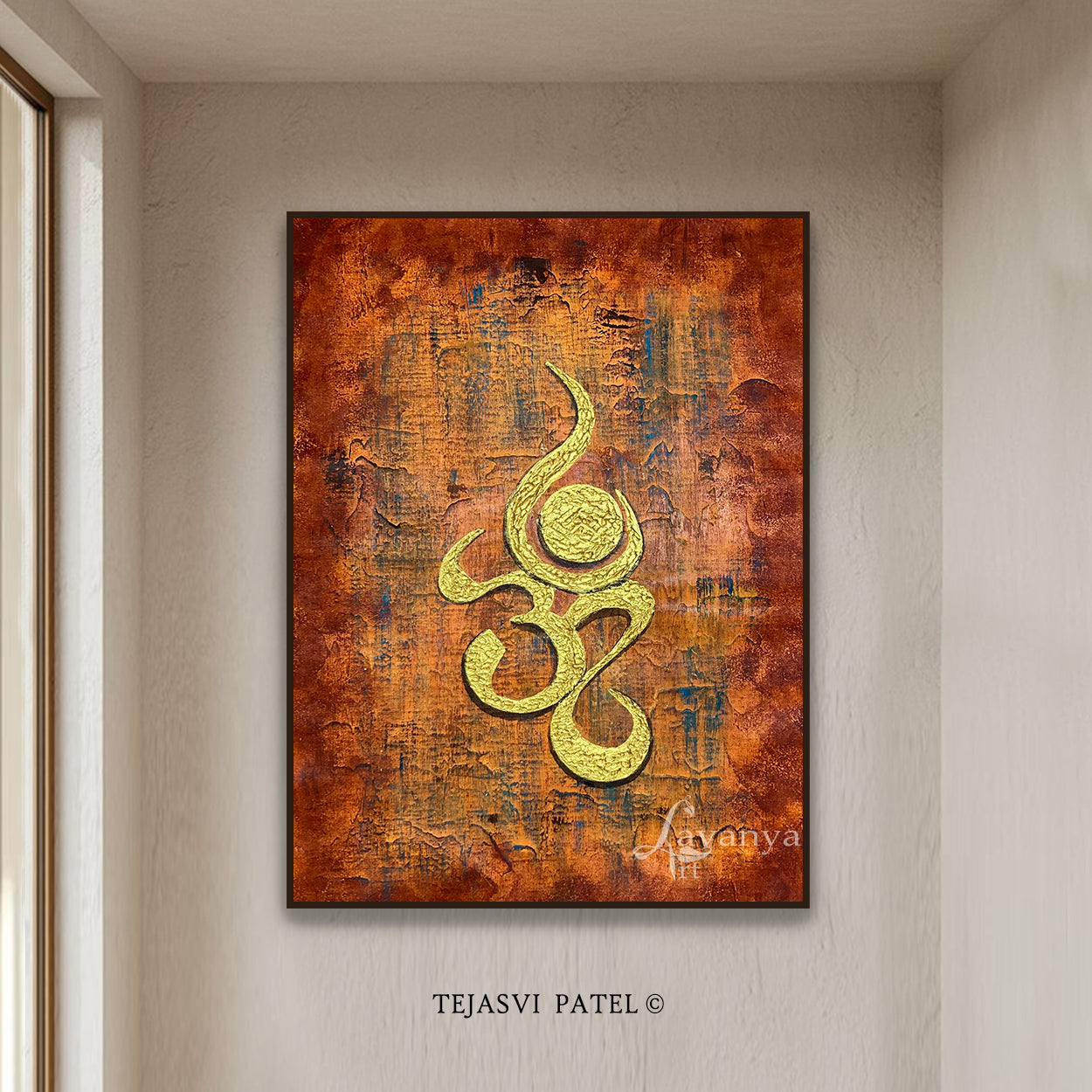 Abstract Om Painting | Modern Indian Spiritual Canvas Art