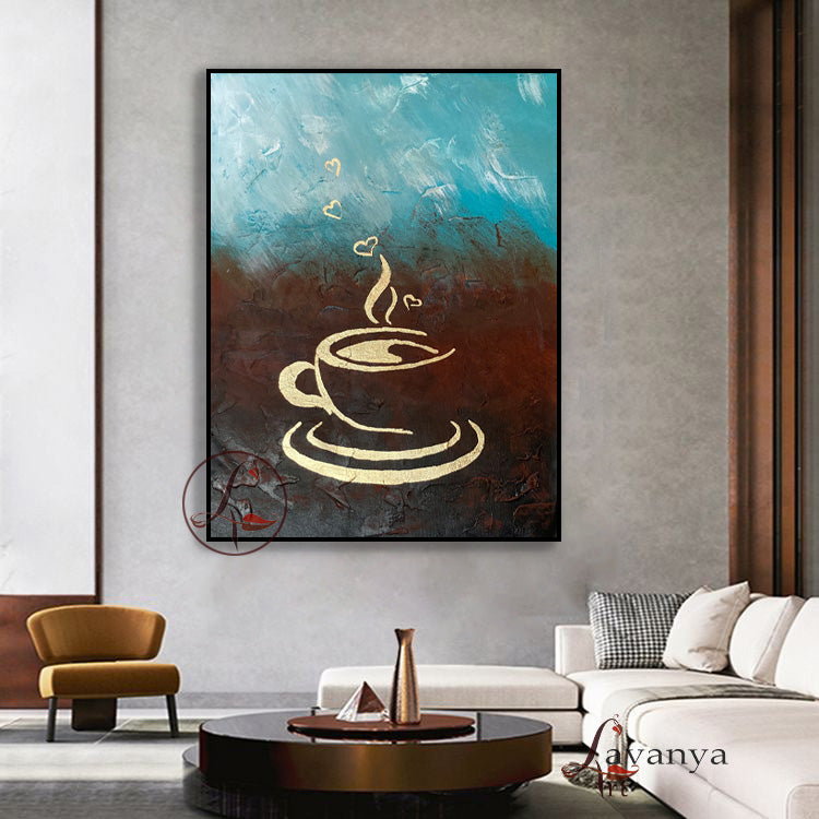 Large Gold Abstract Canvas | Luxury Wall Art Decor