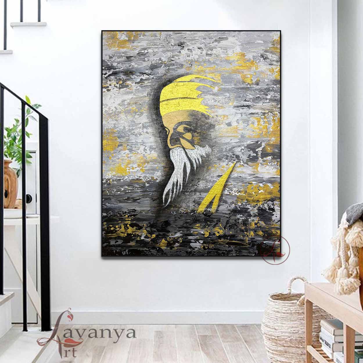 Abstract Guru Nanak Art | Sikh Spiritual Wall Decor