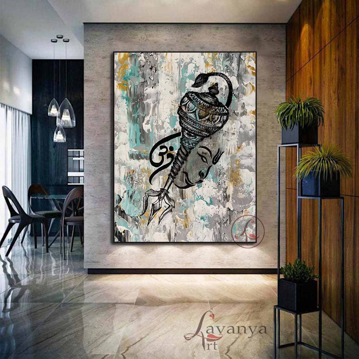 Abstract Hanuman Painting | Modern Indian Hindu Wall Art