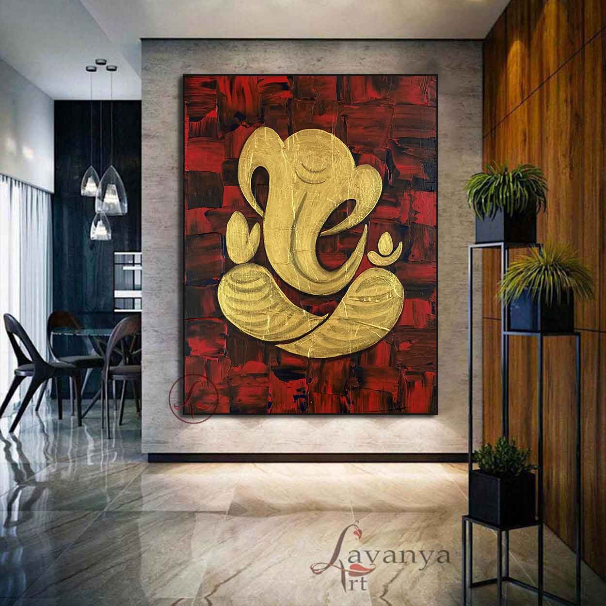 Abstract Ganesha Painting | Indian Modern Wall Art