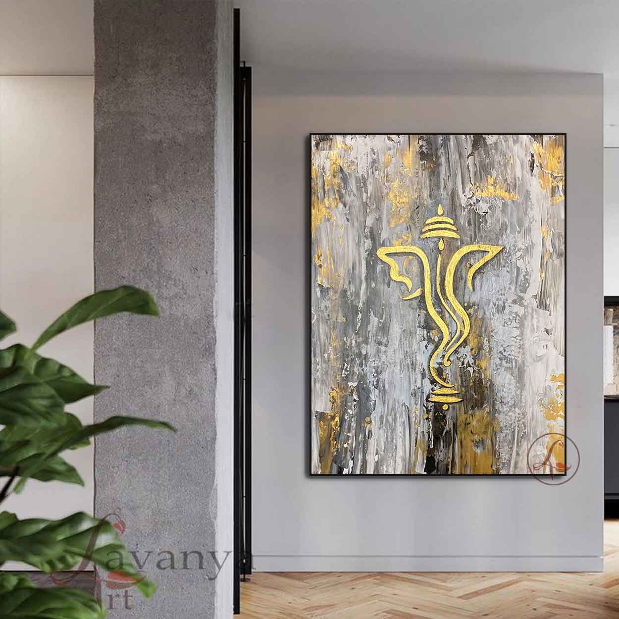 Textured Ganesha Painting | Handmade Indian Art