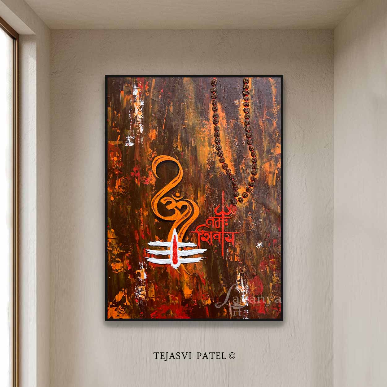 Modern Shiva Painting | Contemporary Indian Abstract Canvas Wall Decor