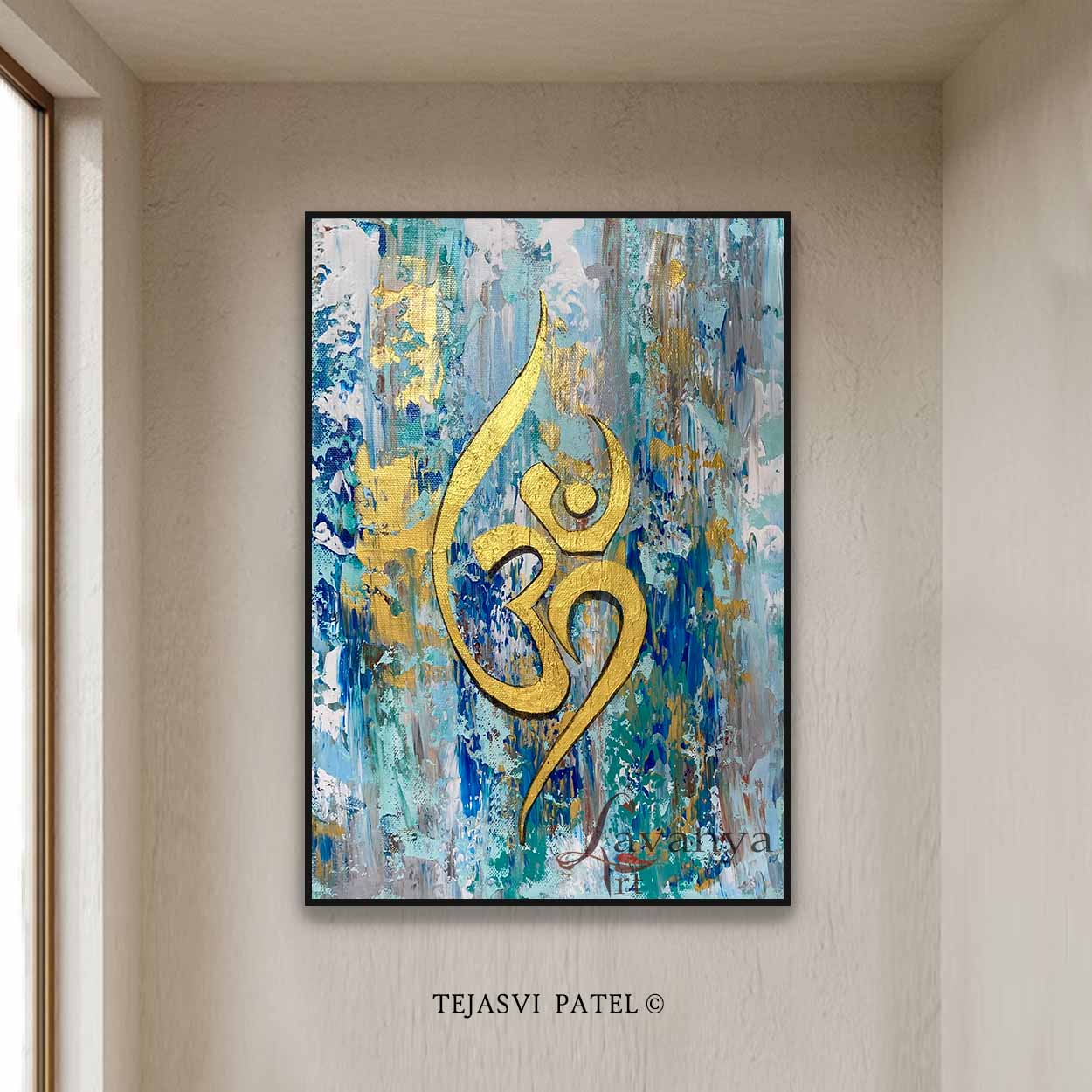 Om Textured Canvas Art | Modern Indian Spiritual Decor