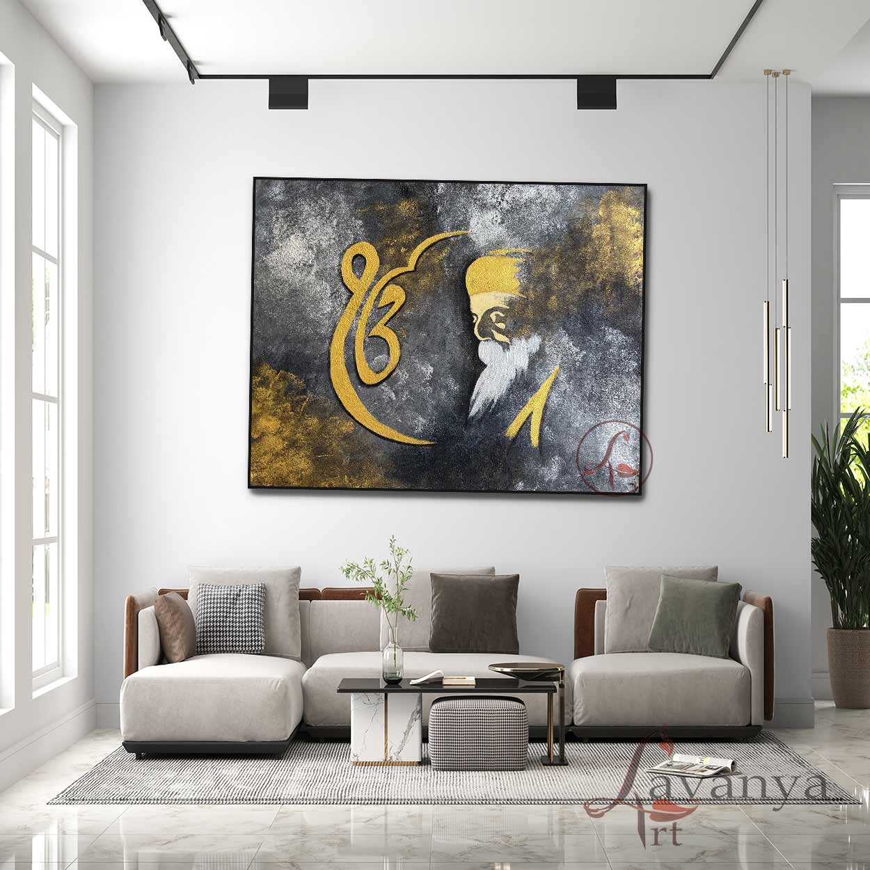 Sikh Canvas Painting | Guru Nanak Spiritual Art