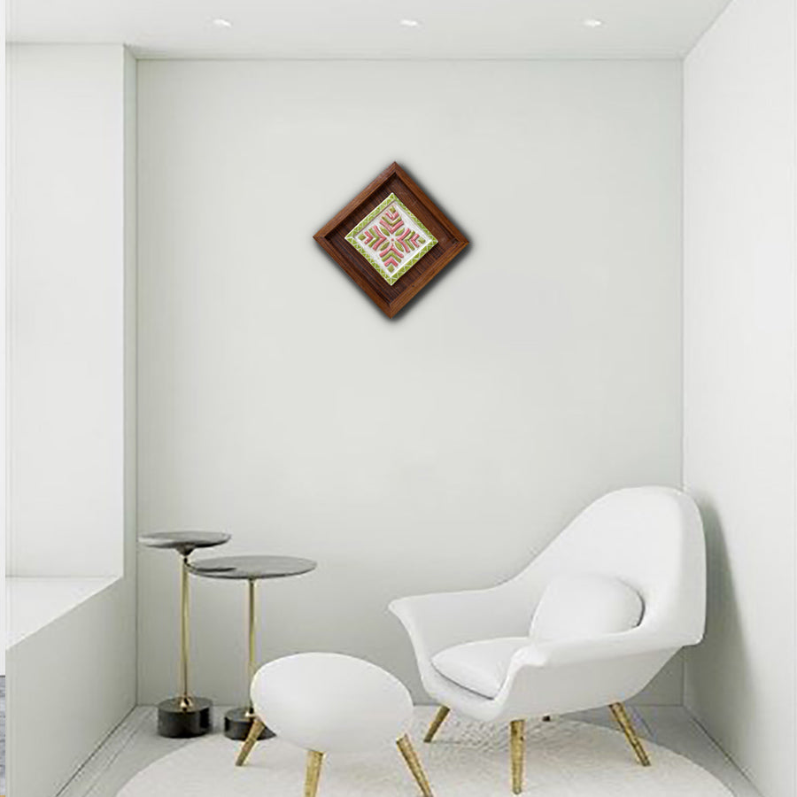 Handmade Ceramic Wall Sculpture | Rustic Tile Frame Wall Art