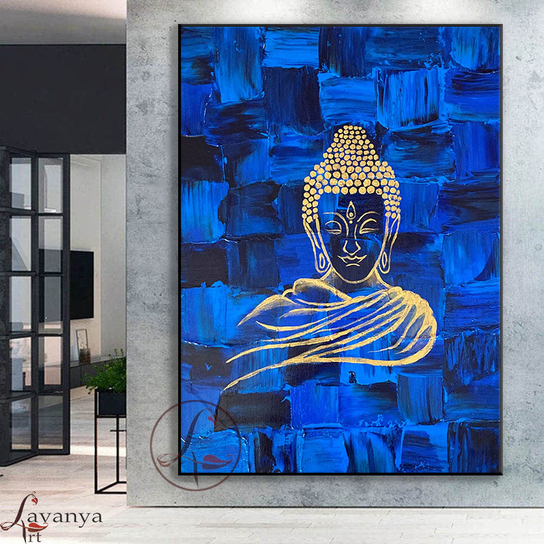 Discover handmade Buddha Indian art by Tejasvi Patel at Lavanya Art Studio, created to enhance luxurious contemporary interiors with serenity.