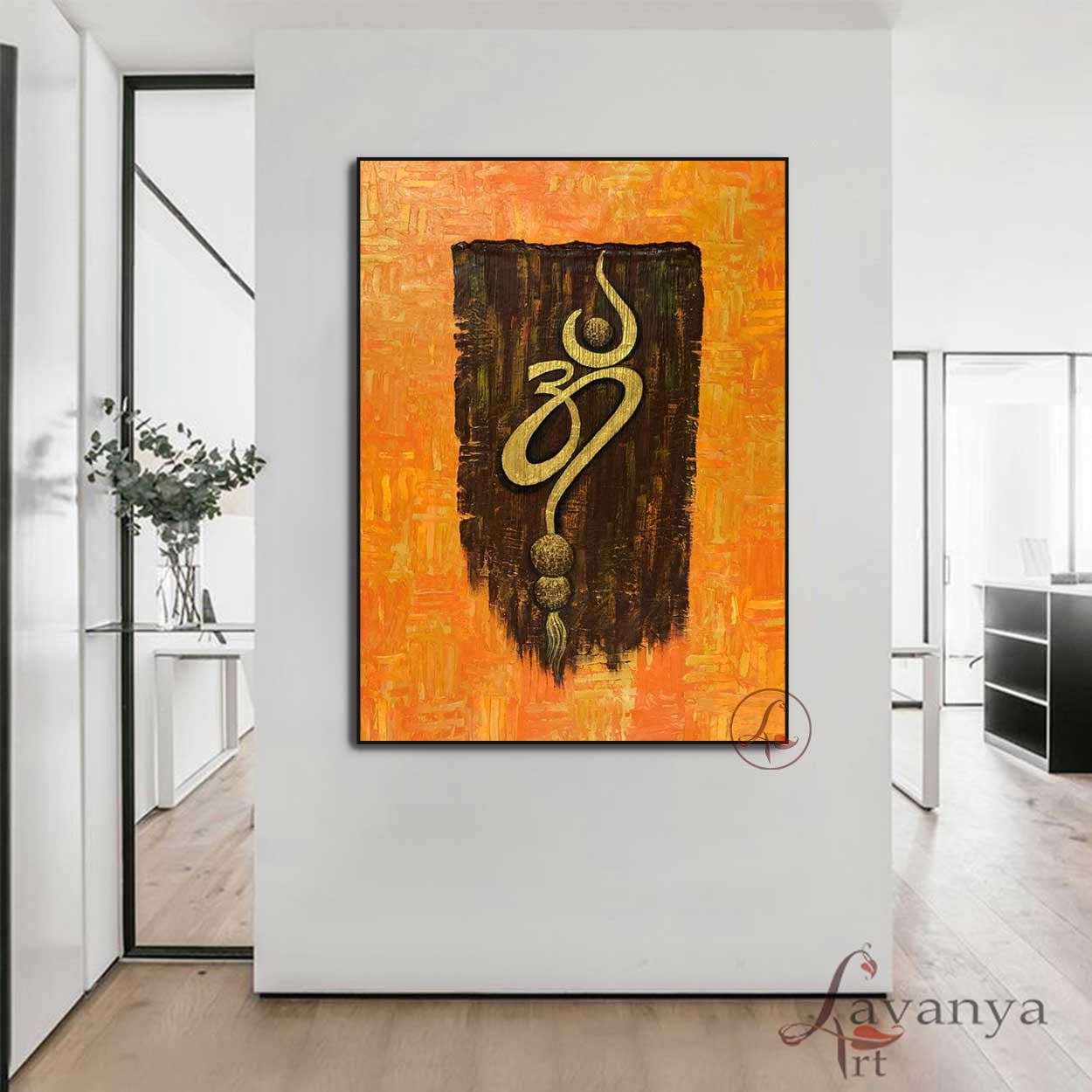 Contemporary Om painting inspired by spirituality and handcrafted with premium acrylics.