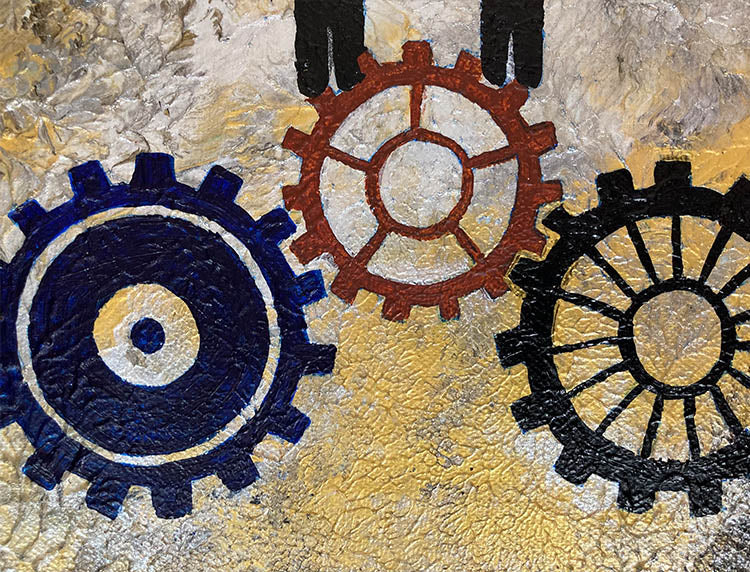 Abstract Teamwork Art | Modern Office Canvas Decor