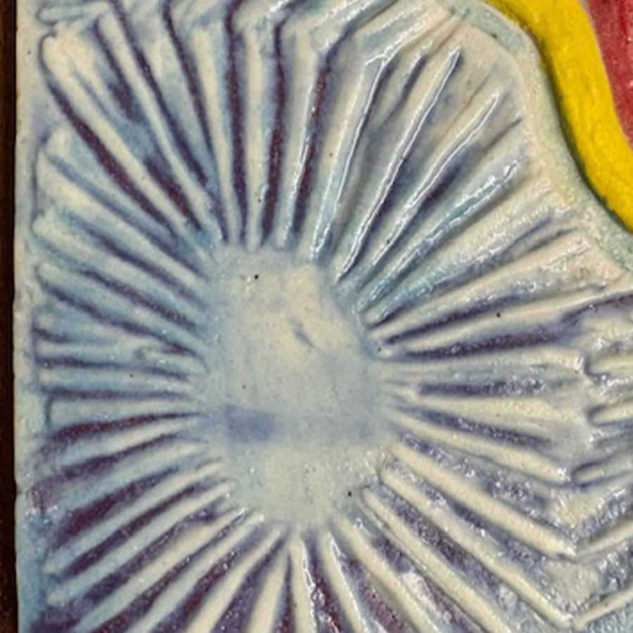 Ceramic Wall Sculpture | Hand-Carved Tile Frame Wall Decor