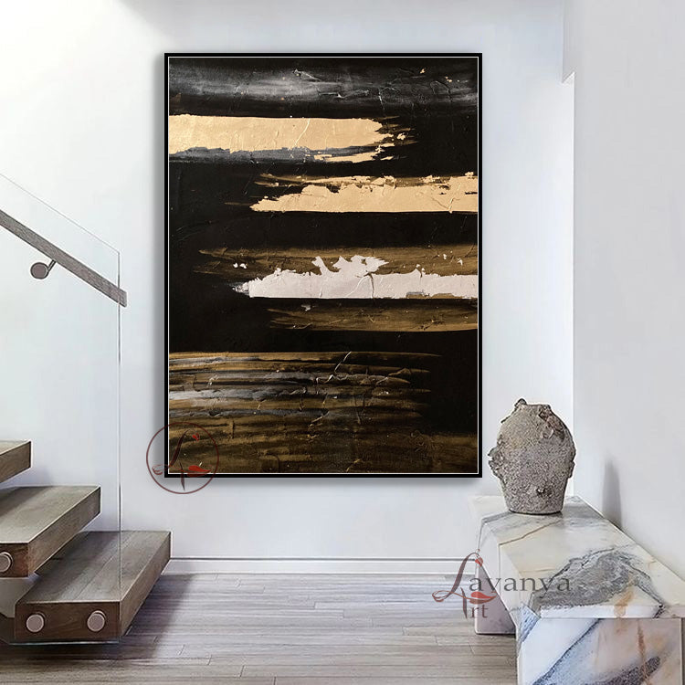 Modern Gold Leaf Abstract | Canvas Wall Decor