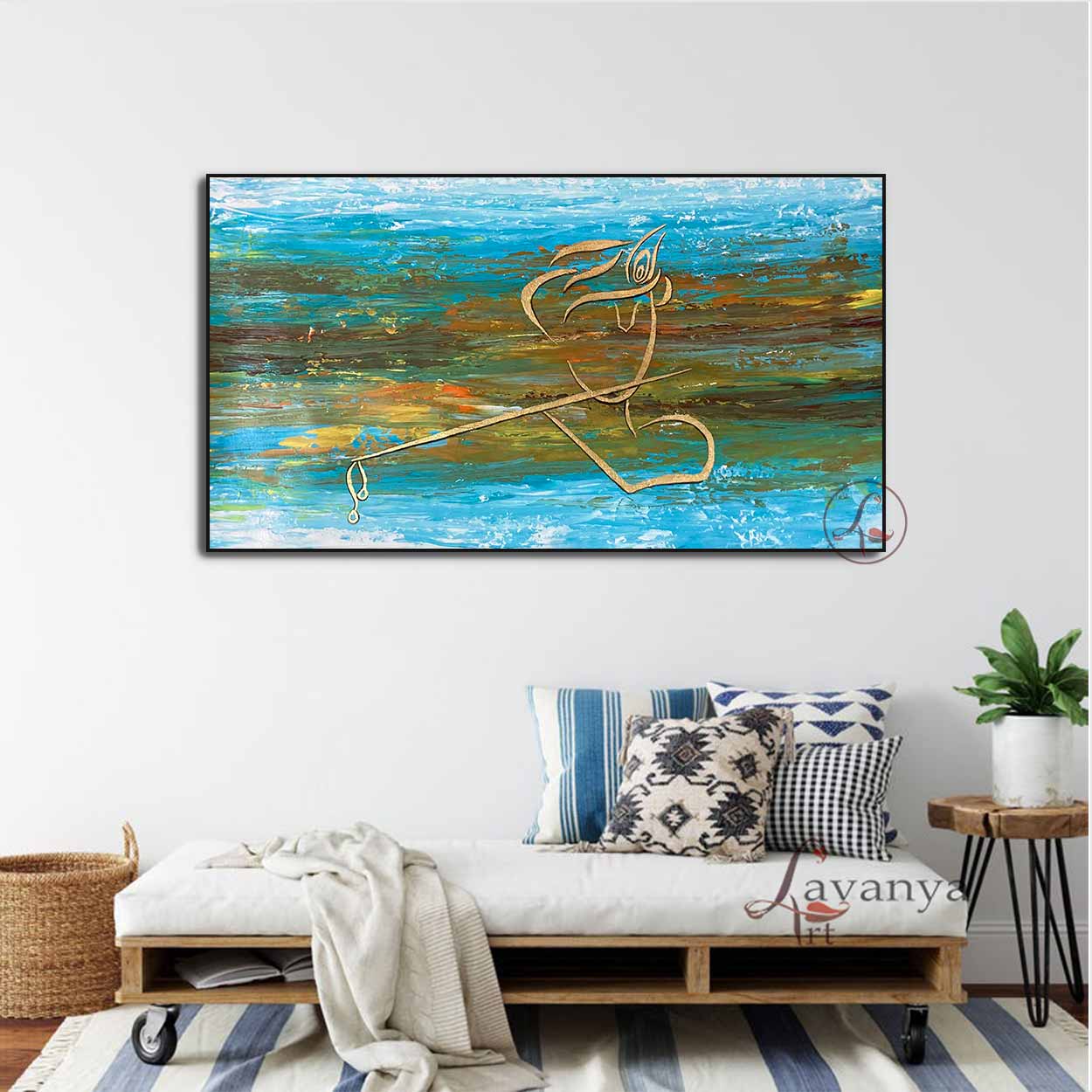 Exclusive handmade Krishna painting by Tejasvi Patel for luxury wall decor.