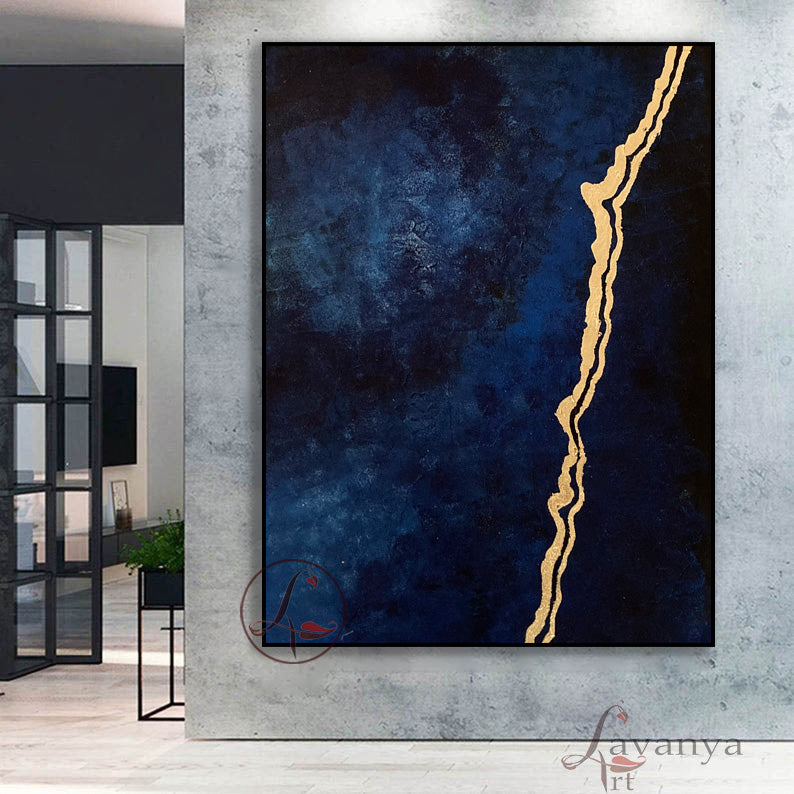 Textured Gold Leaf Painting | Modern Canvas Art