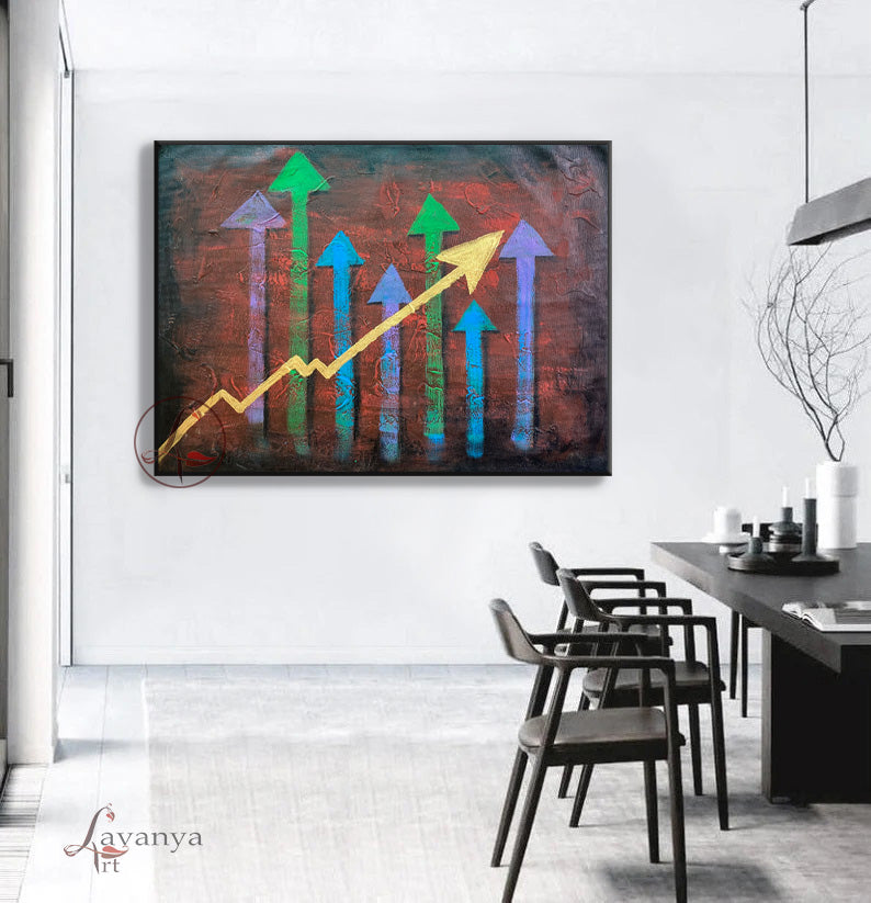 Financial Growth Painting | Abstract Office Wall Art