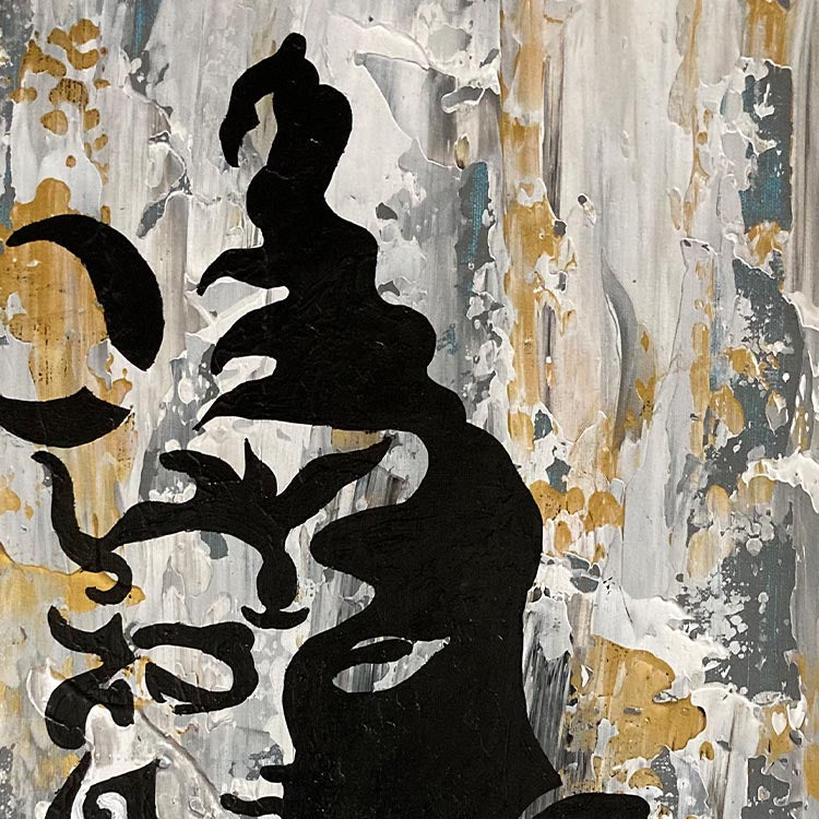 Abstract Shiva Painting | Modern Hindu Canvas Wall Art