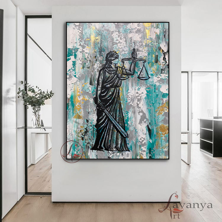 Lady Justice Art | Abstract Lawyer Office Decor