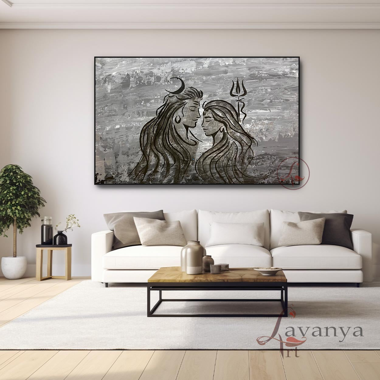 Contemporary Shiva Painting | Modern Indian Abstract Canvas Art