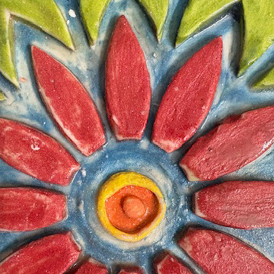 Handmade Ceramic Wall Art | Boho Tile Framed Decor Piece