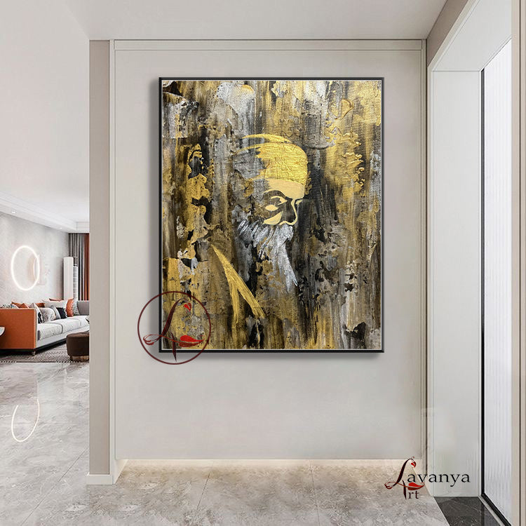 Abstract Guru Nanak Art | Sikh Spiritual Wall Decor