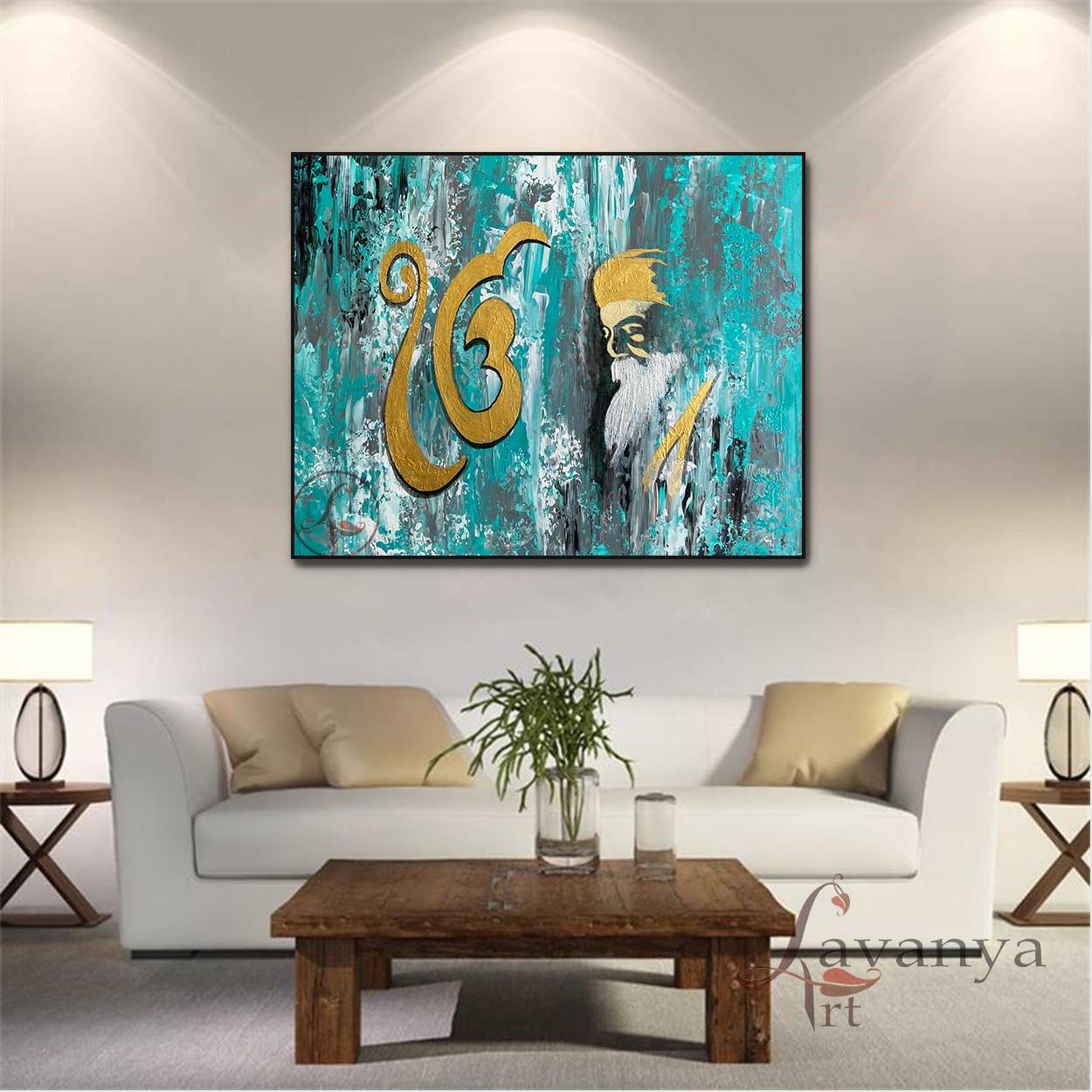 Abstract Sikh Art | Guru Nanak Dev Ji Canvas Art