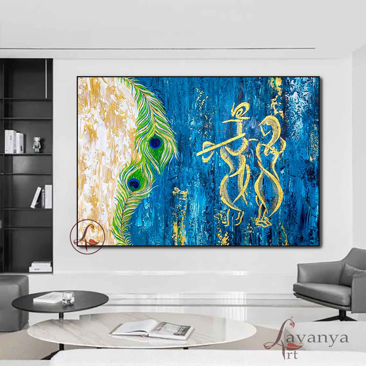 Fine art Krishna painting handcrafted by Tejasvi Patel with premium quality materials.