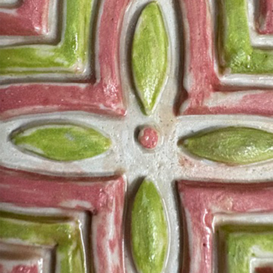 Handmade Ceramic Wall Sculpture | Rustic Tile Frame Wall Art