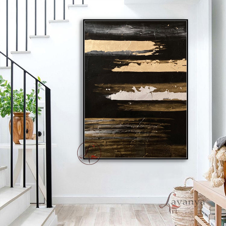 Modern Gold Leaf Abstract | Canvas Wall Decor