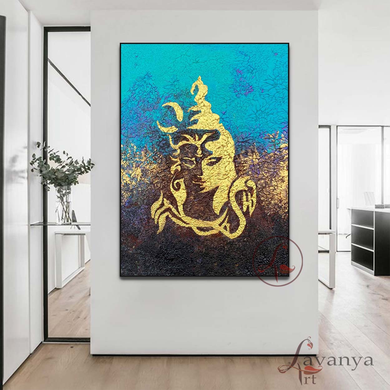 Shiva Canvas Painting | Contemporary Indian Abstract Spiritual Art