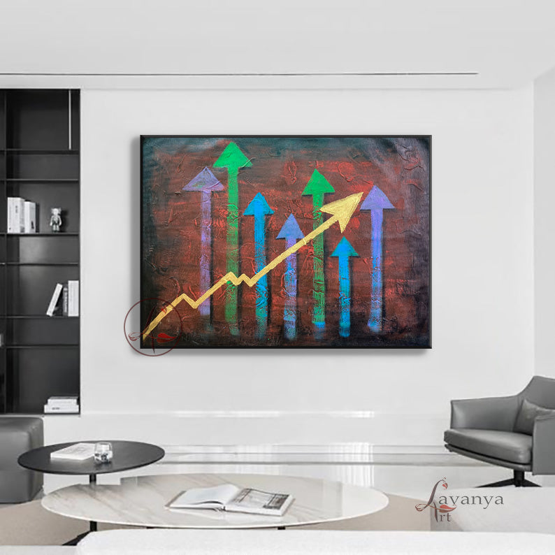 Financial Growth Painting | Abstract Office Wall Art