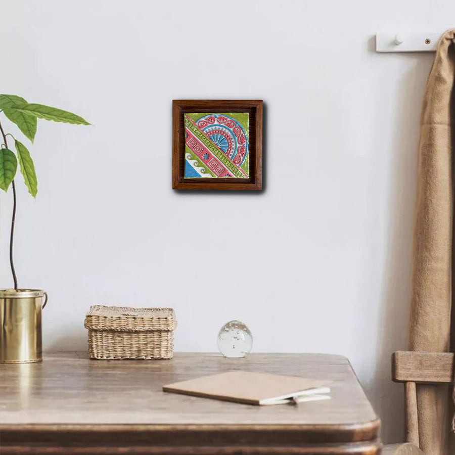 Ceramic Wall Hanging | Handmade Tile Frame Rustic Art Decor