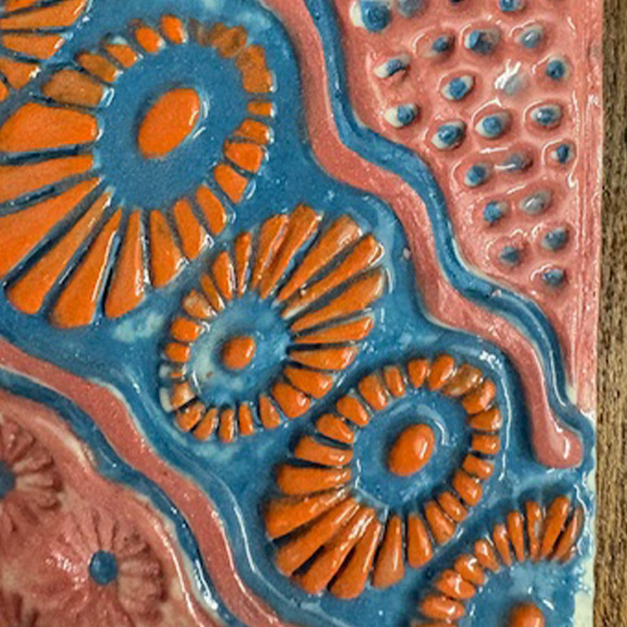 Handmade Tile Framed Ceramic Art | Boho Wall Hanging Decor
