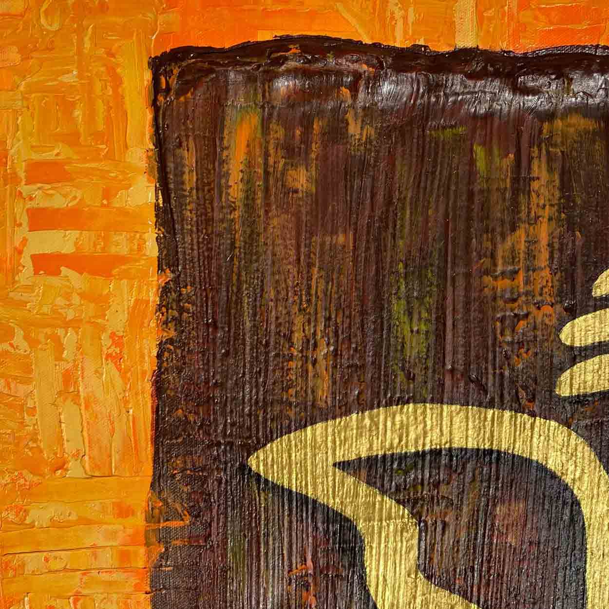 Handmade gold textured Ganesha painting with elegant spiritual design by Lavanya Art Studio.