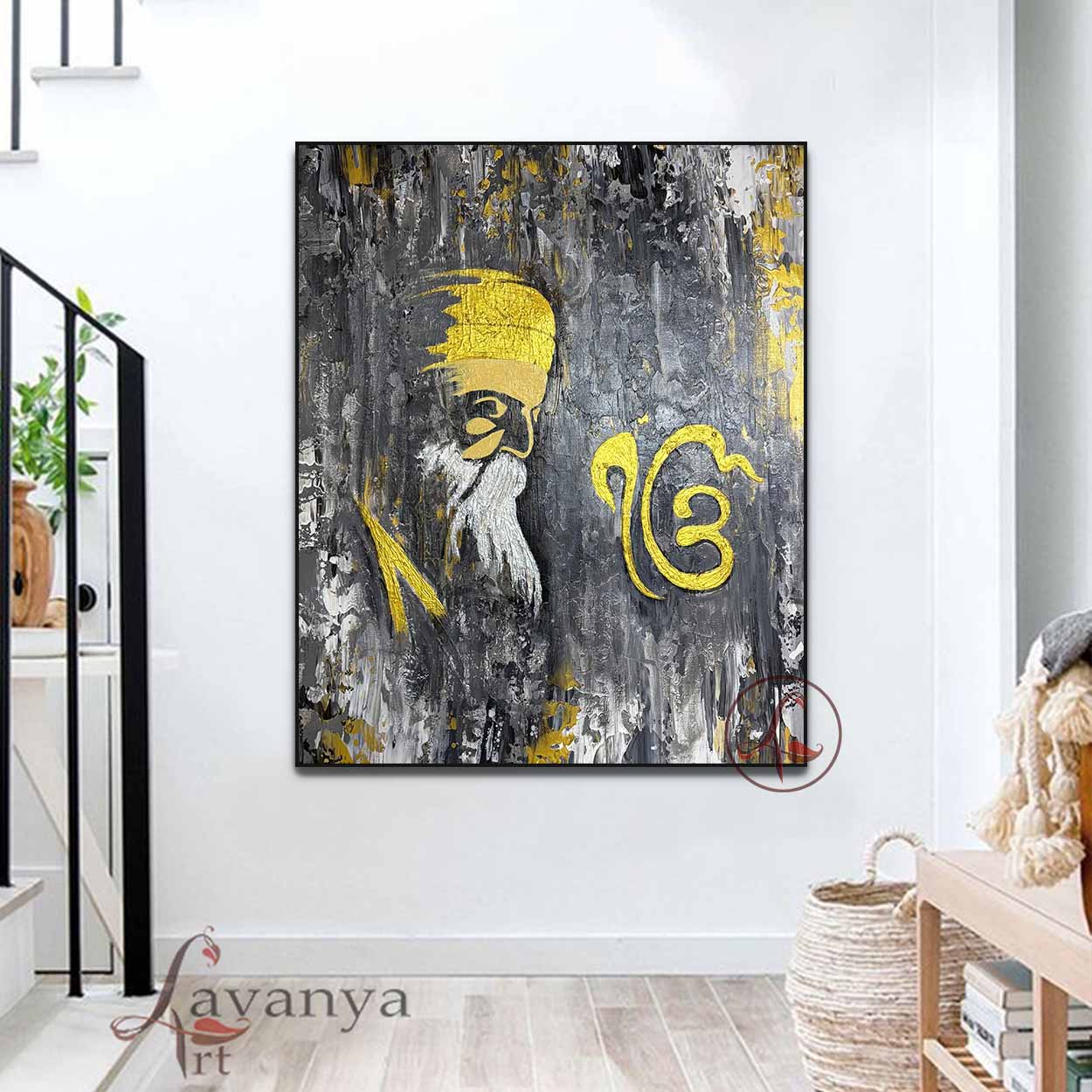 Abstract Guru Nanak Art | Sikh Spiritual Wall Decor