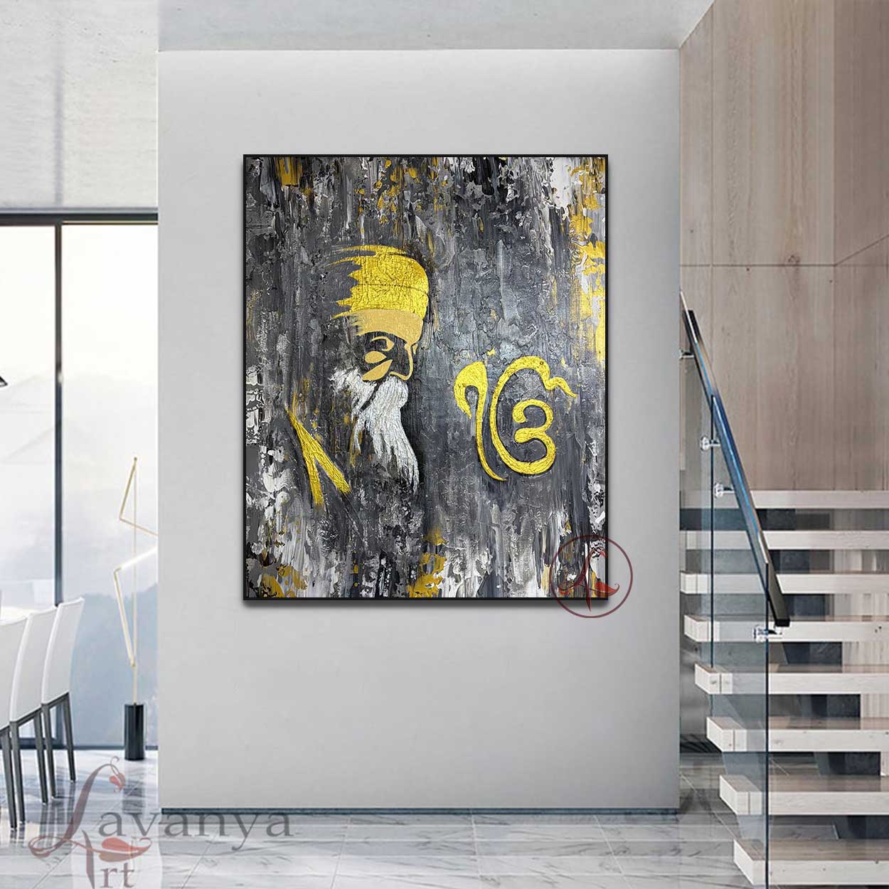 Abstract Guru Nanak Art | Sikh Spiritual Wall Decor
