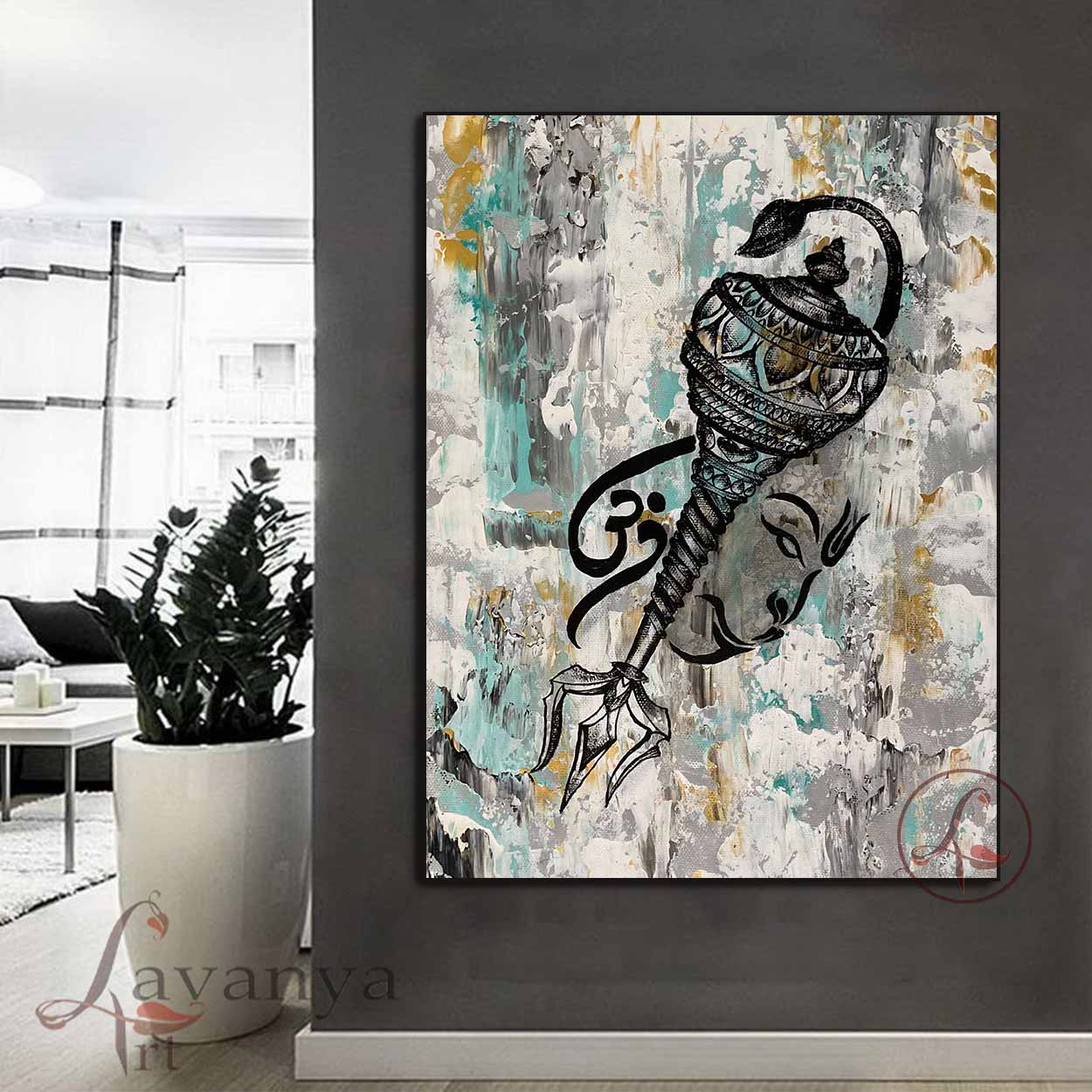 Abstract Hanuman Painting | Modern Indian Hindu Wall Art