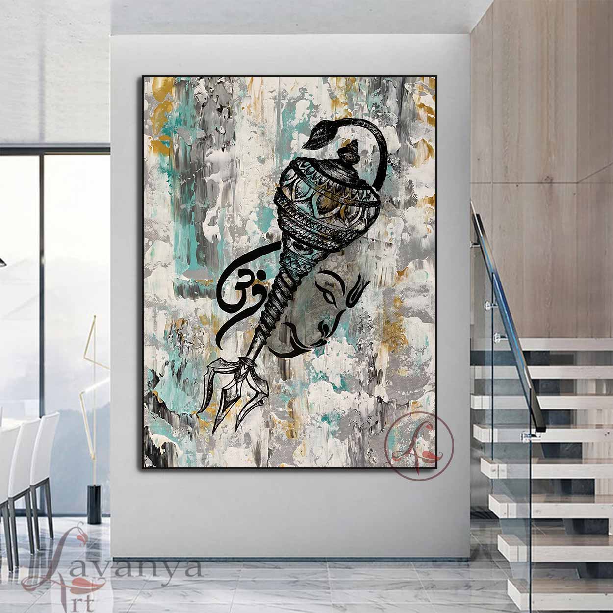 Abstract Hanuman Painting | Modern Indian Hindu Wall Art