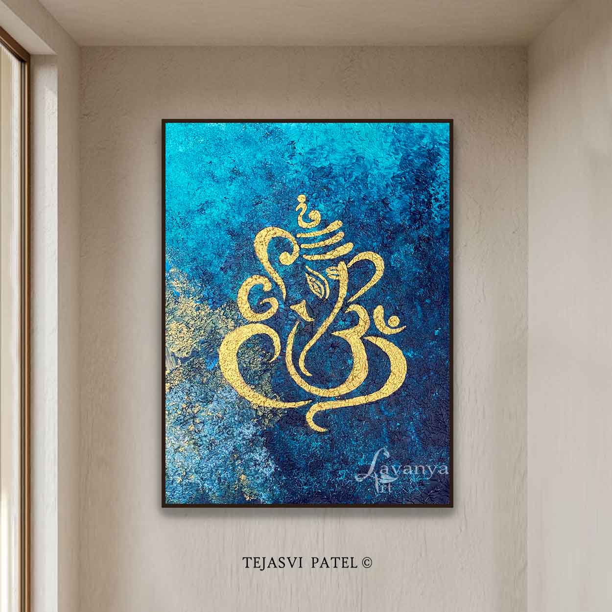Abstract Ganesha Painting | Handmade Indian Hindu Art