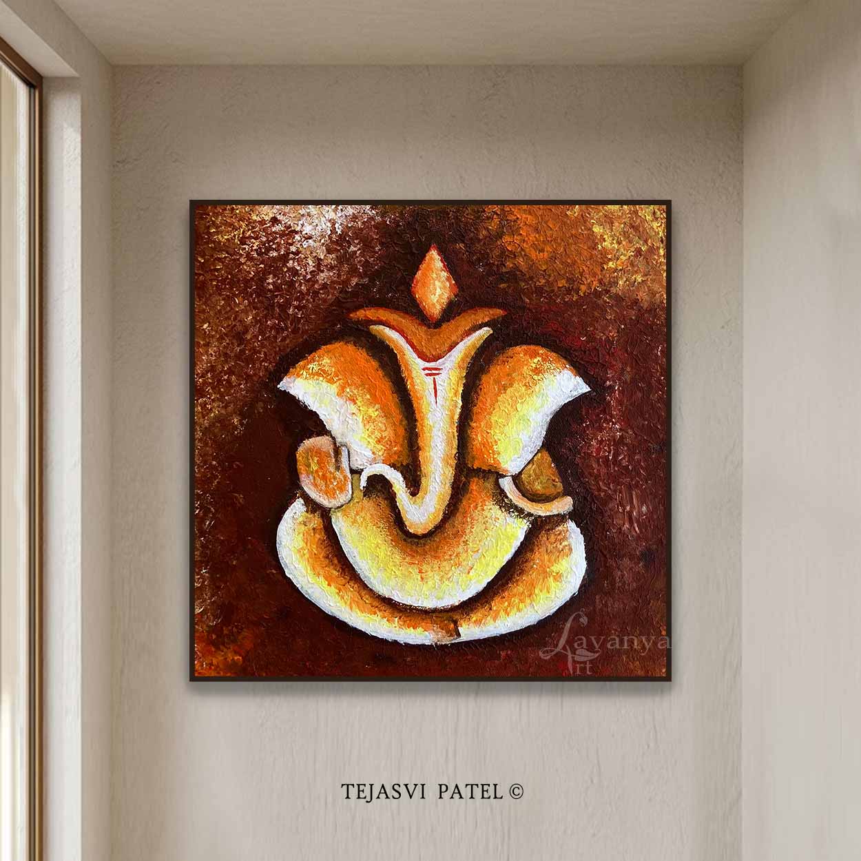 Ganesha Minimalist Painting | Abstract Indian Art