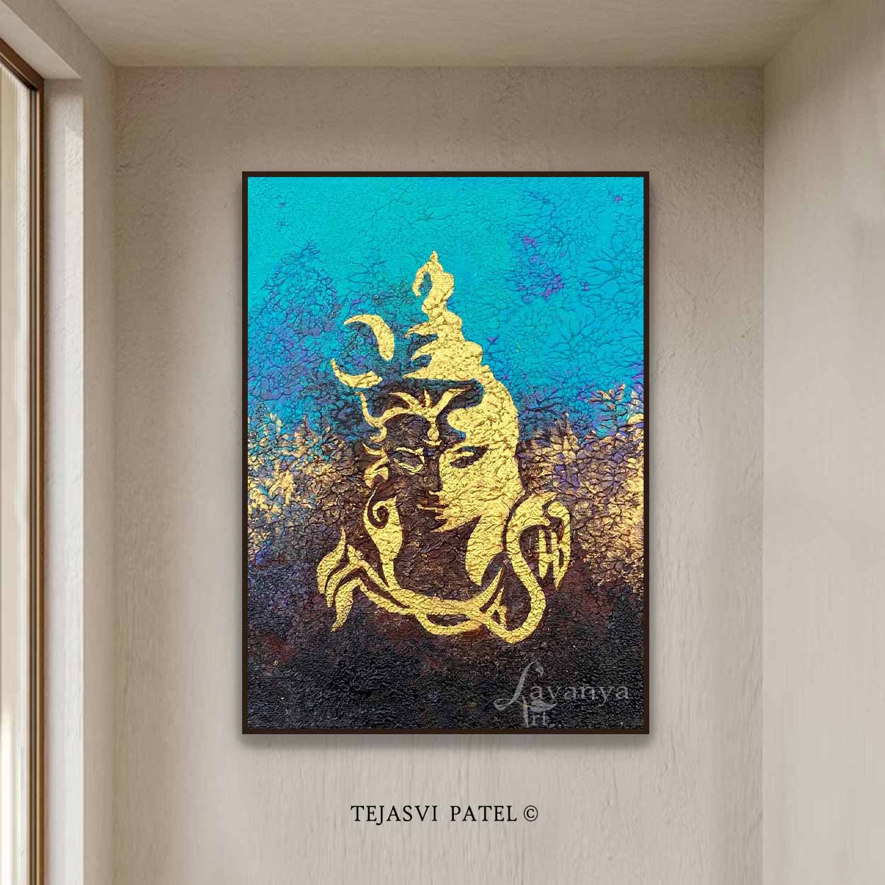 Shiva Canvas Painting | Contemporary Indian Abstract Spiritual Art