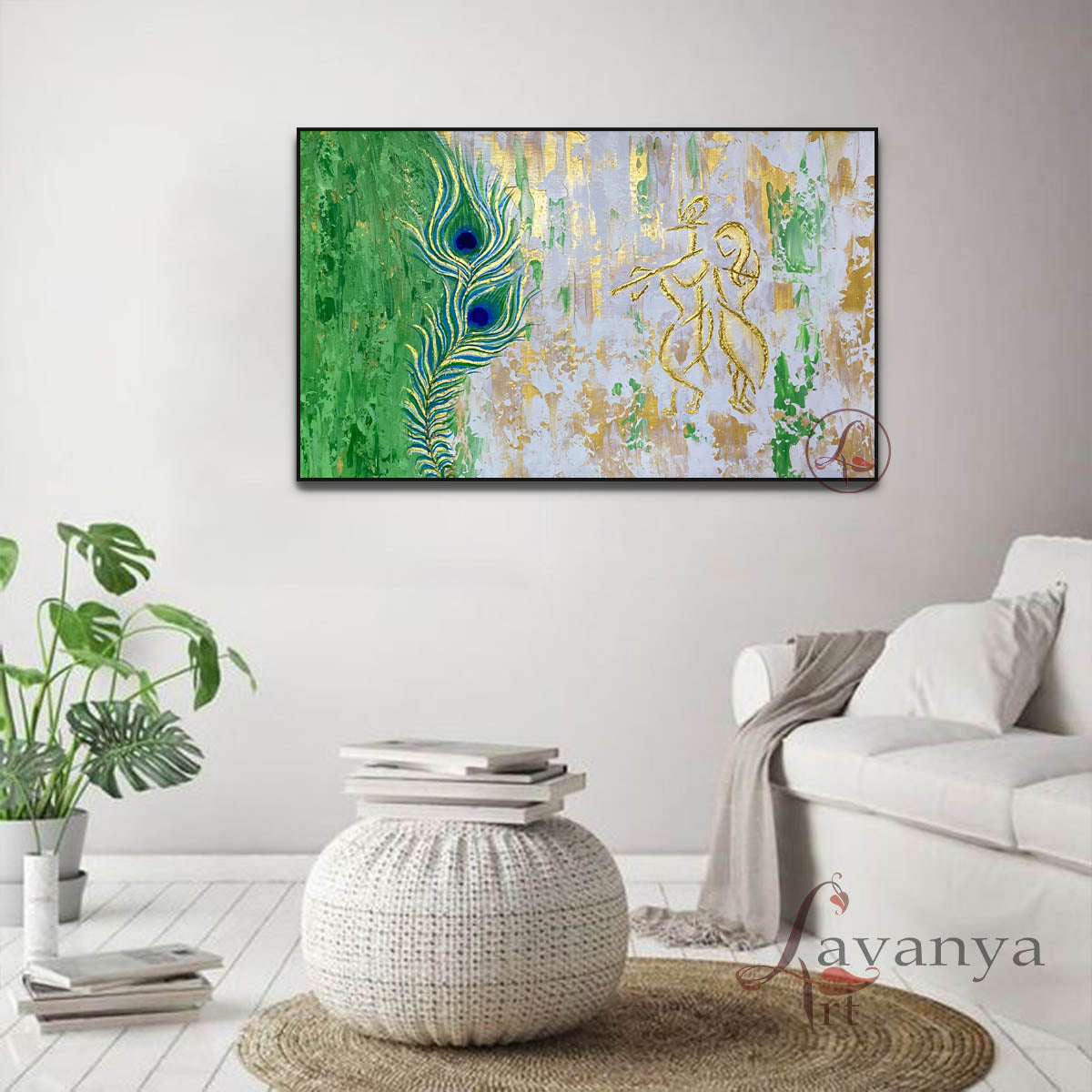 Krishna painting for Indian décor featuring handcrafted textures and modern elegance.