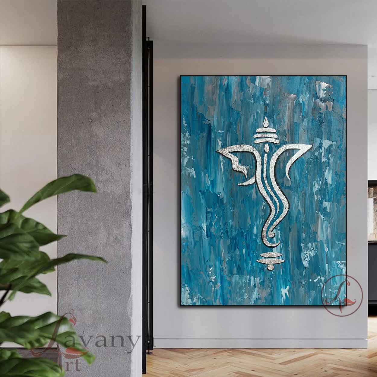 Ganapati Wall Decor | Modern Indian Abstract Painting